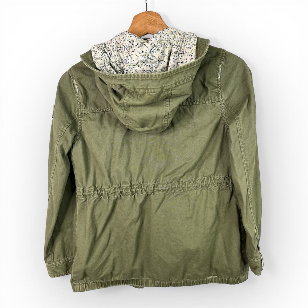 Abercrombie Fitch Kids 11/12 Utility Style Army Green Hooded Khaki Jacket - Picture 2 of 10